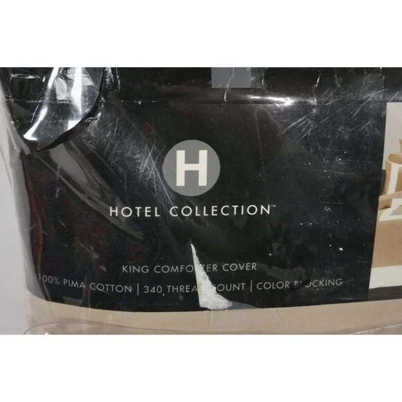 Hotel Collection 100% Pima Cotton 340 Thread Count Color Blocking KING Comforter